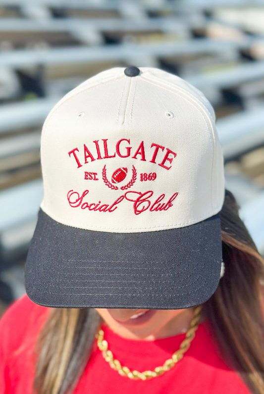 Tailgate Social Club Canvas Trucker Hat in Red