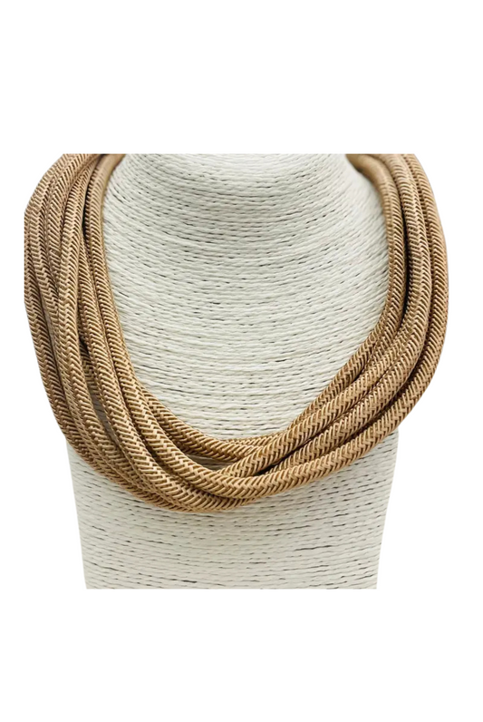 Lilly Slub Rope Necklace in Caramel
