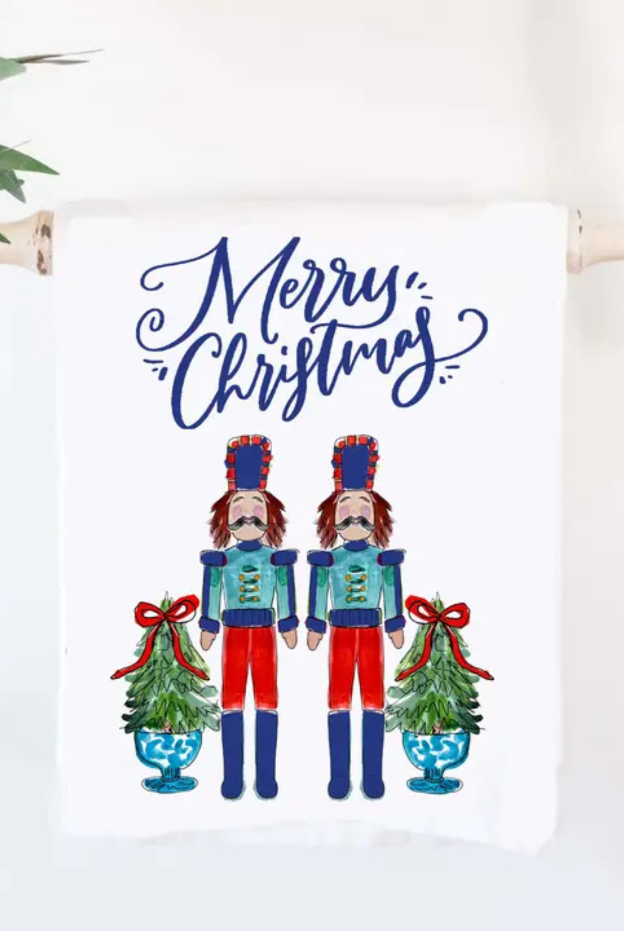 Blue Nutcracker Artwork Christmas Holiday Towel
