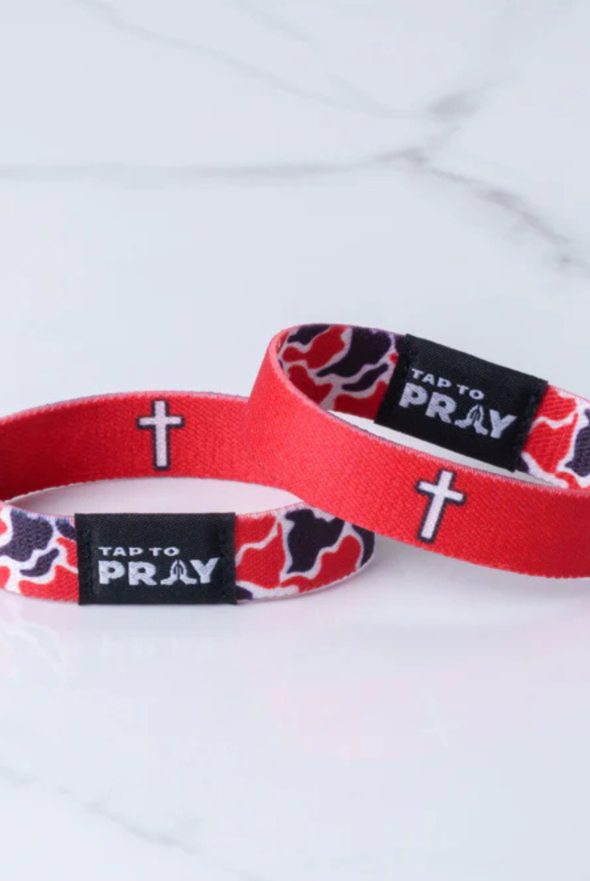 Tap To Pray Wristbands Team Camo Red & Black