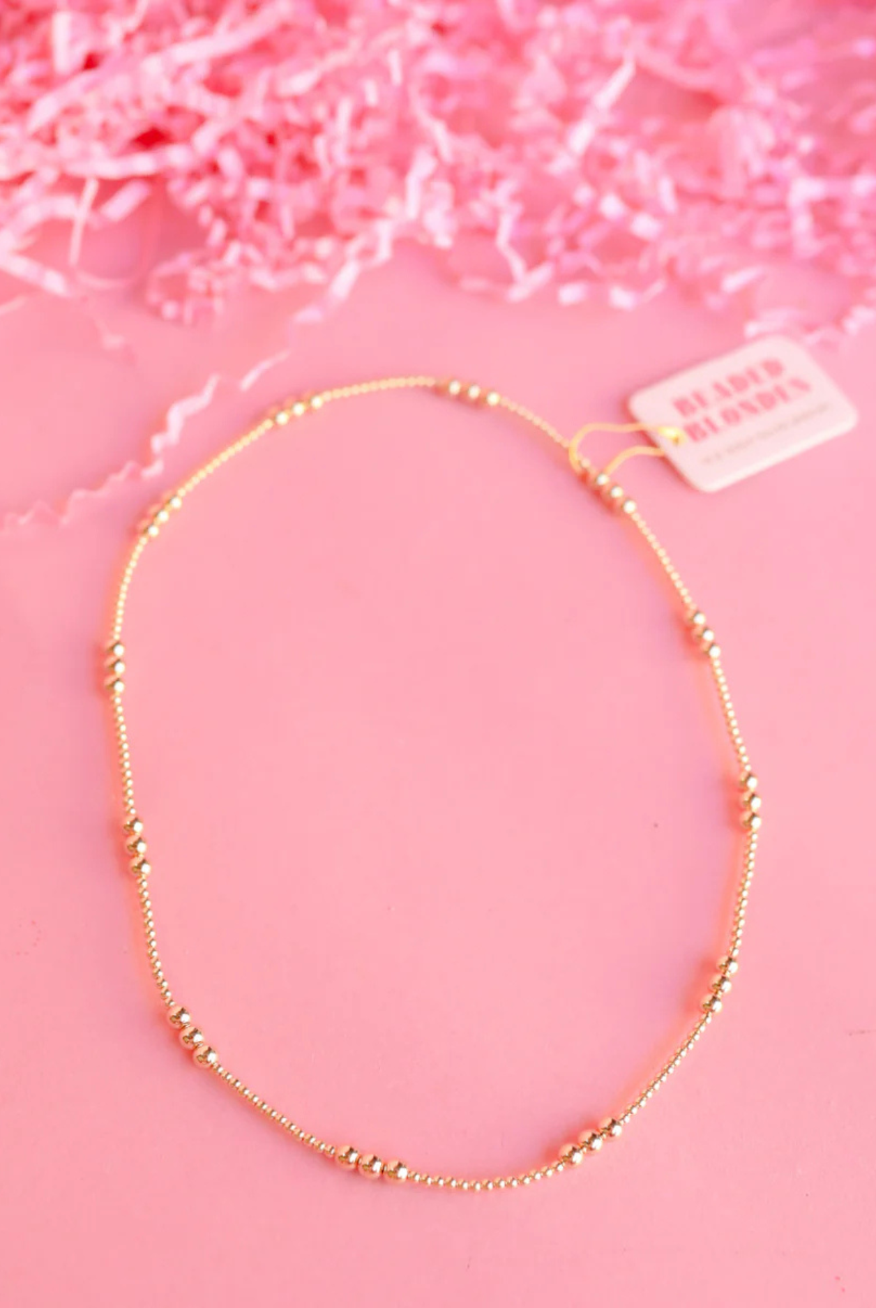 Beaded Blondes ILY Gold Beaded Stretch Necklace
