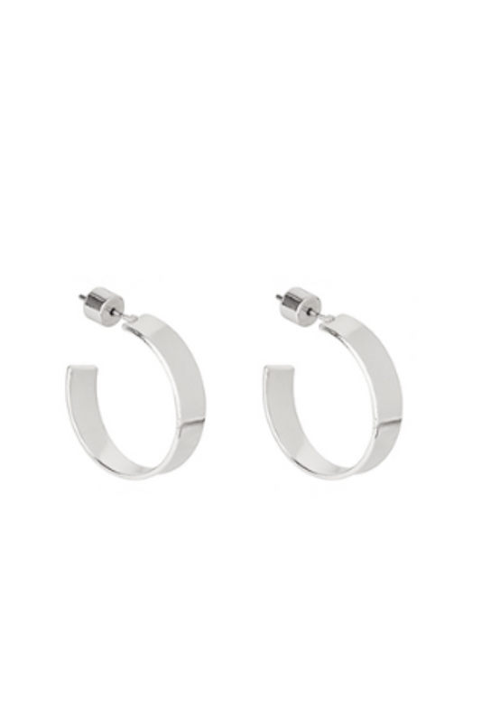 Casual Feel Hoops in Silver 25mm