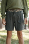 Burlebo Youth Everyday Shorts in Grizzy Grey with Deer Camo Liner