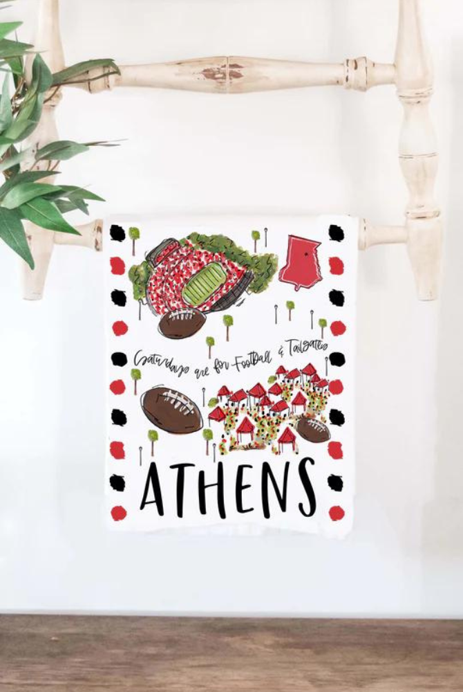 Athens Cotton College Town Towel