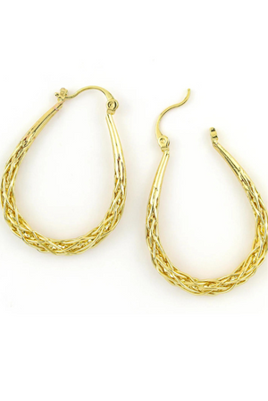 Basketweave Gold Hoop Earrings