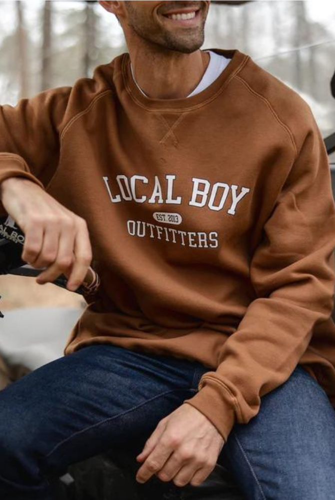 Local Boy Cotton Crewneck in Toffee