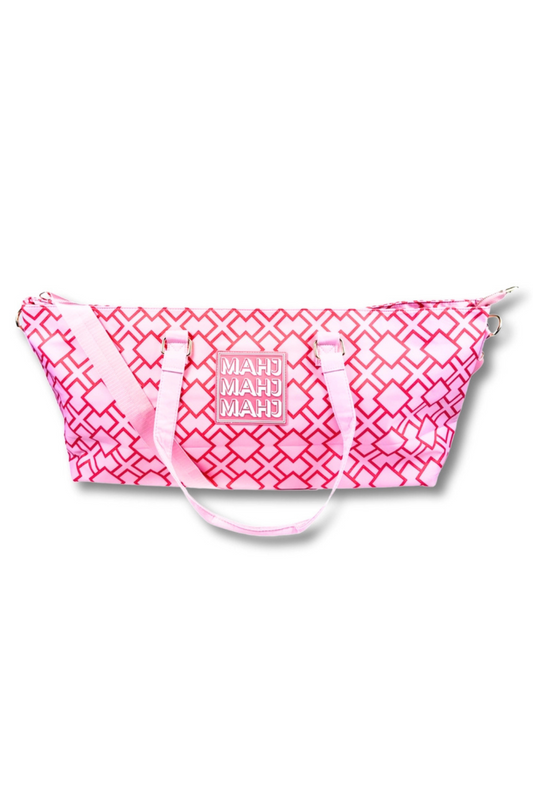 Premium Mahjong Tote Bag in Geometric Pink Tote Bag