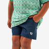 Burlebo | Youth Athletic Shorts in Heather Navy with American Flag Liner