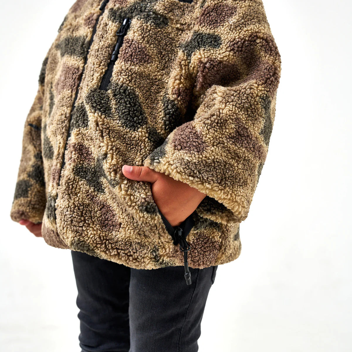 Burlebo Youth Sherpa - Full Zip Jacket in Rocky Mountain Camo