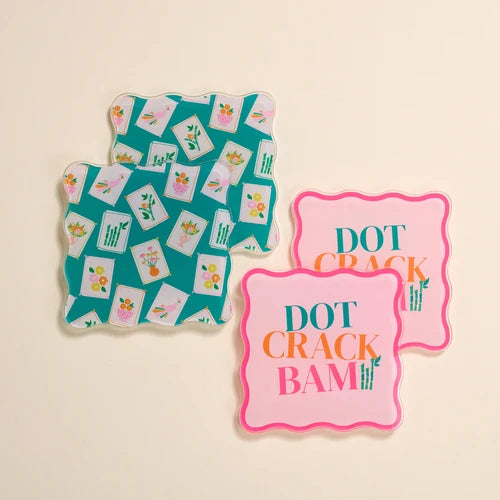 The Darling Effect | Table Talk Acrylic Coaster Set in It's Mahj Time