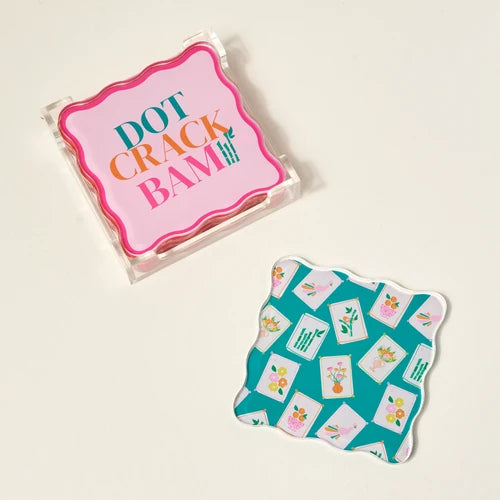 The Darling Effect | Table Talk Acrylic Coaster Set in It's Mahj Time
