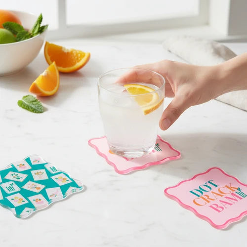 The Darling Effect | Table Talk Acrylic Coaster Set in It's Mahj Time