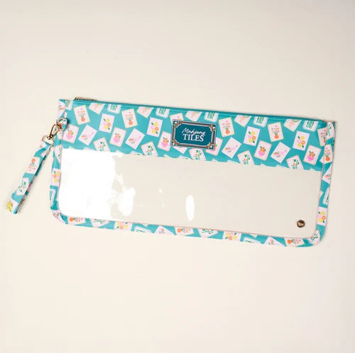 The Darling Effect | Mahjong Tile Keeper Pouch in It's Mahj Time Teal