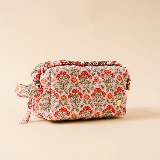 The Darling Effect | Essentials Quilted Cosmetic Pouch in Everbloom Dusty Rose