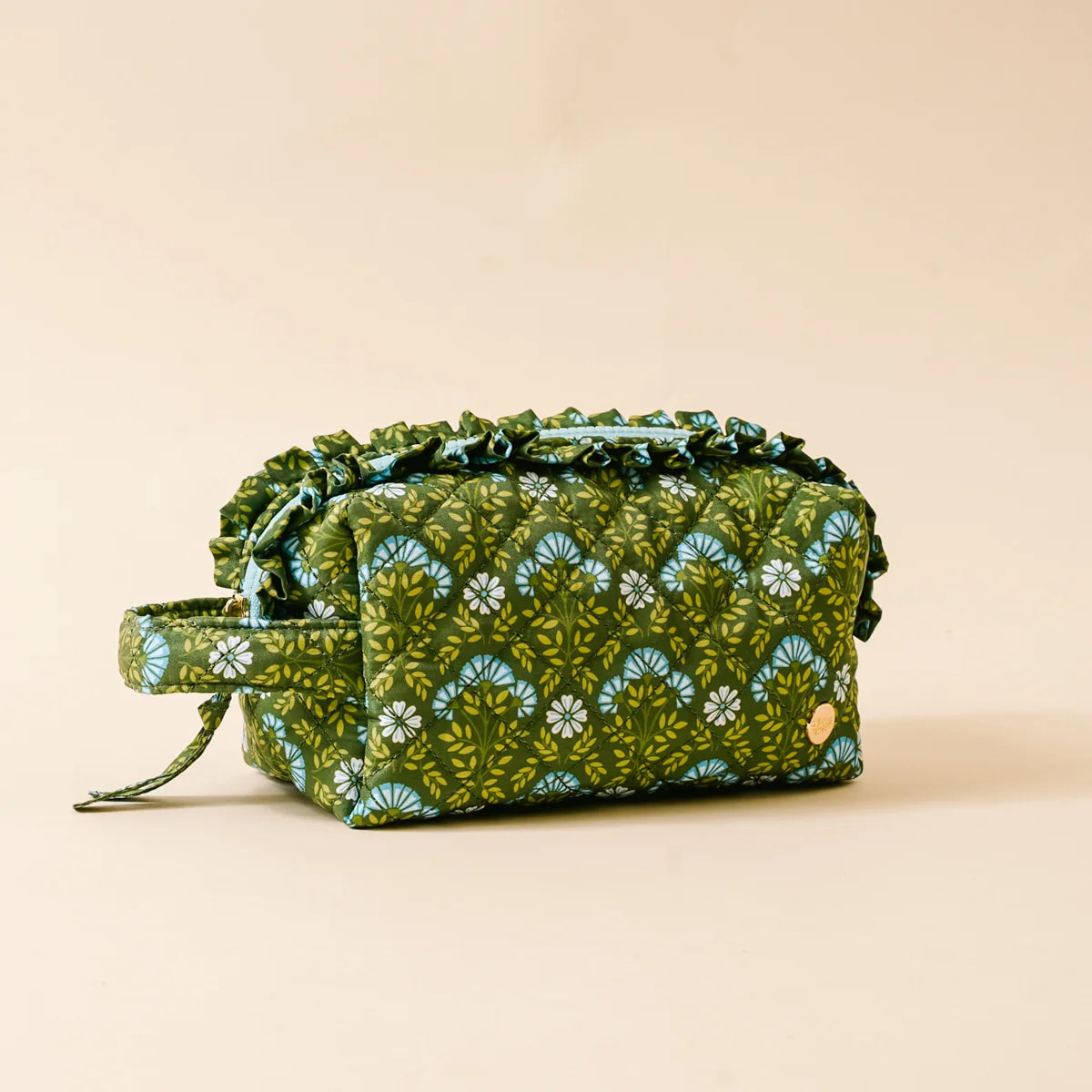 The Darling Effect | Essentials Quilted Cosmetic Pouch in Everbloom Forest Green