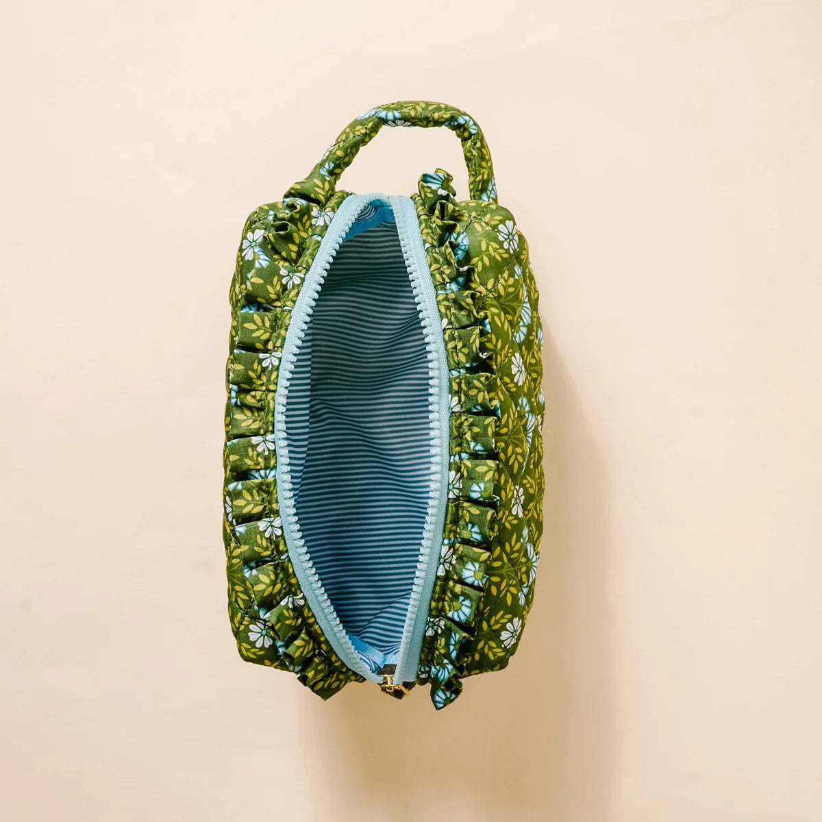 The Darling Effect | Essentials Quilted Cosmetic Pouch in Everbloom Forest Green