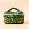 The Darling Effect | Glam & Go Quilted Cosmetic Bag in Everbloom Forest Green