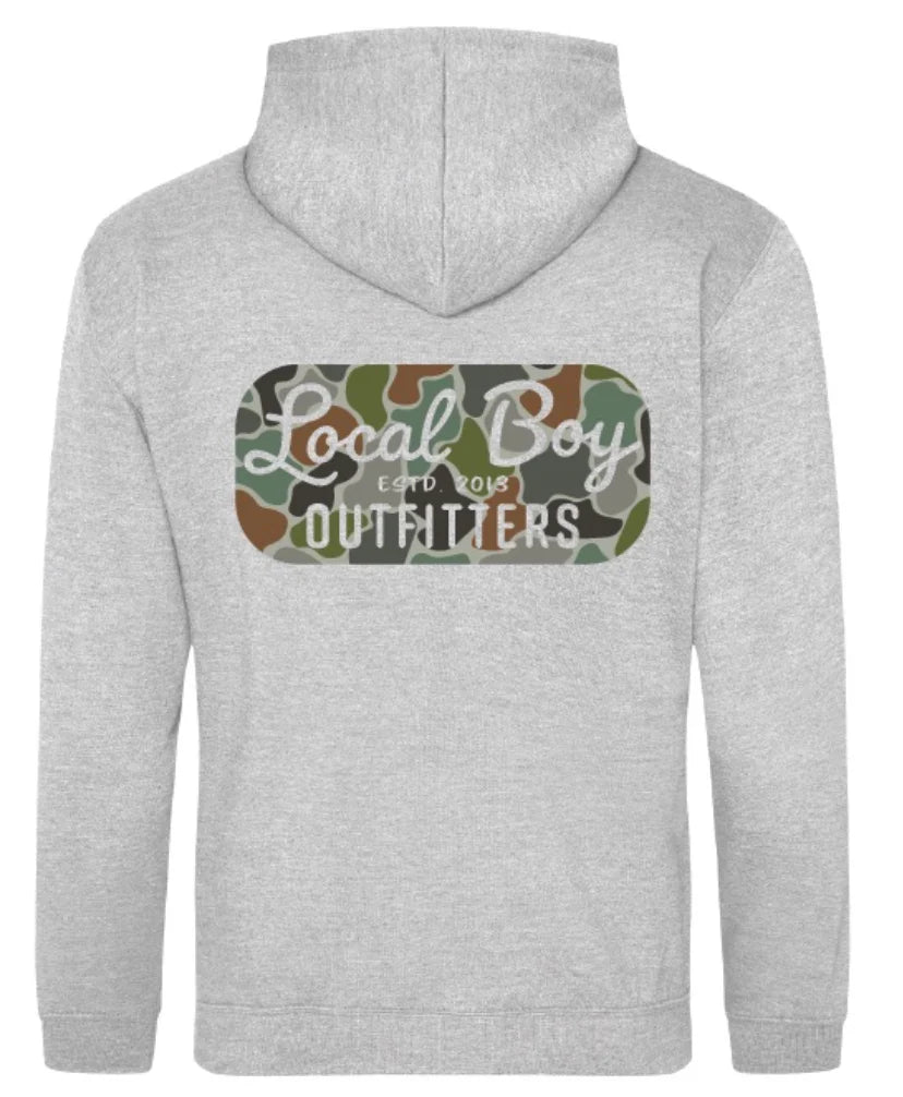 Local Boy Youth Retro Patch FC Brushwood Hoodie in Heather Gray
