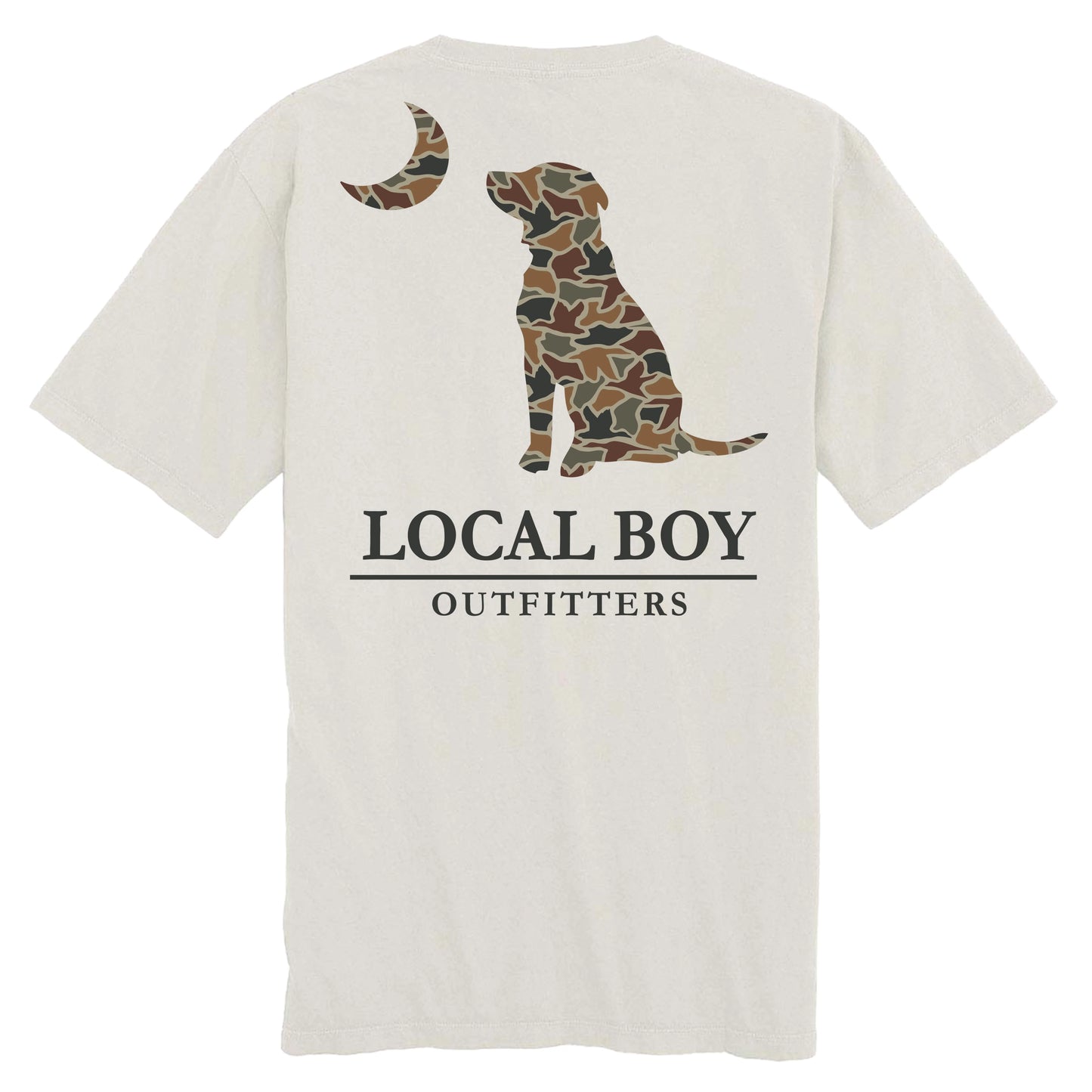 Local Boy | Youth Autumn Duck Camo Dog & Moon T-Shirt in Silver