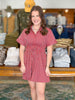Eloise Pinstripe Dress in Burgundy