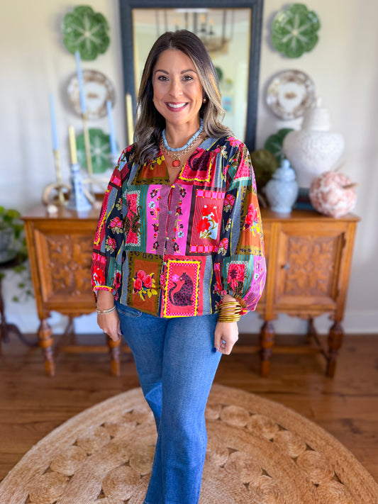 Crosby | Nellie Blouse in Vintage Vingette