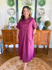 Merlot Button Shift Dress