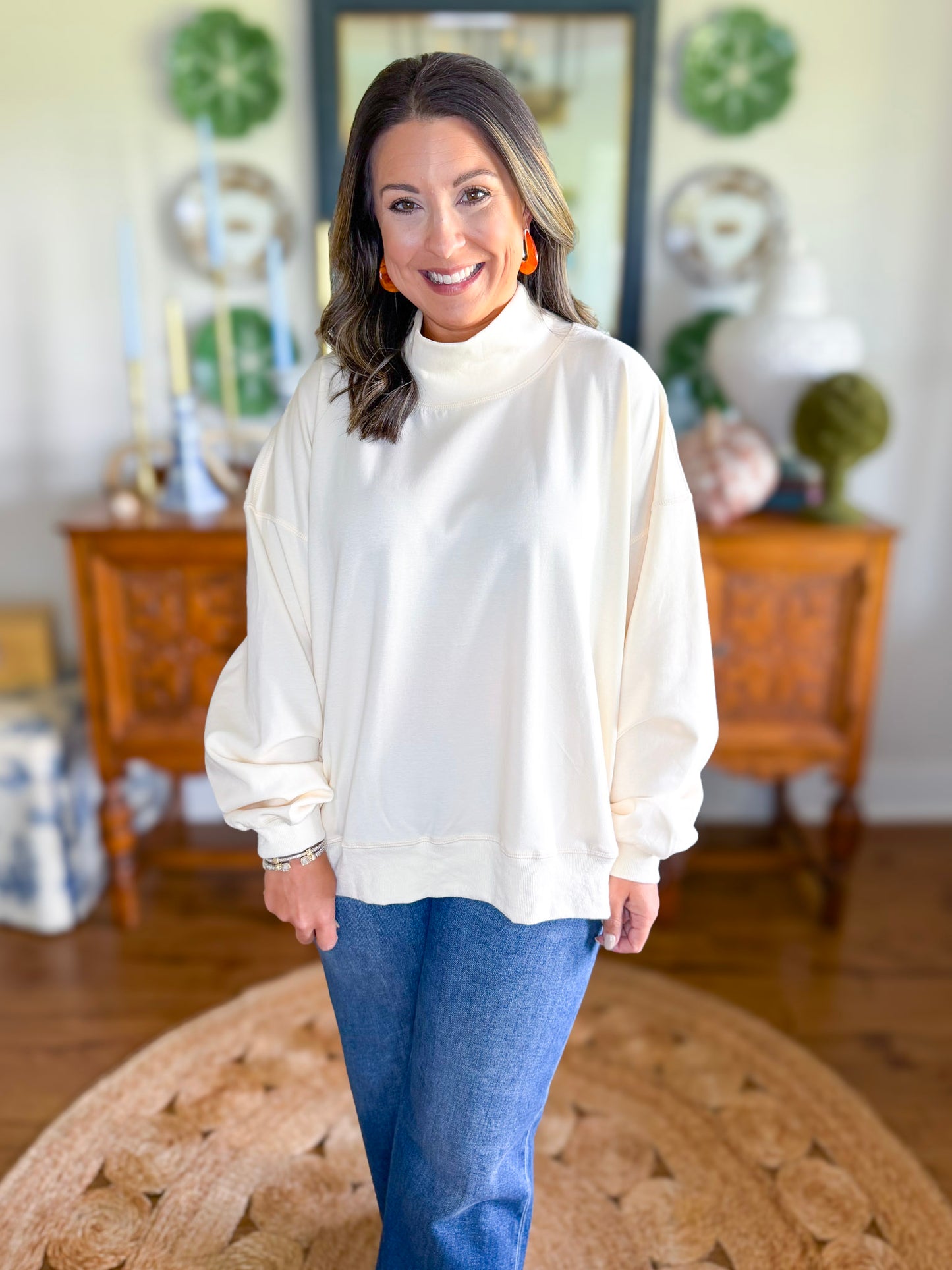 The Madeline Mock Neck Pullover Top
