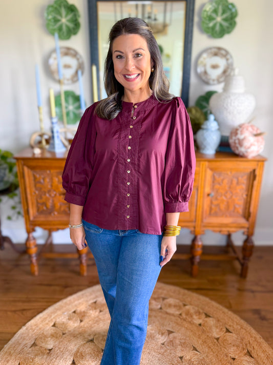 Garnet Button Down Blouse