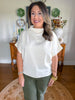 Arden Mock Neck Top in Ivory