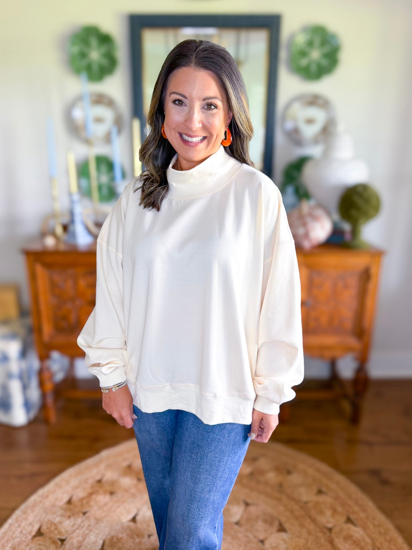 The Madeline Mock Neck Pullover Top
