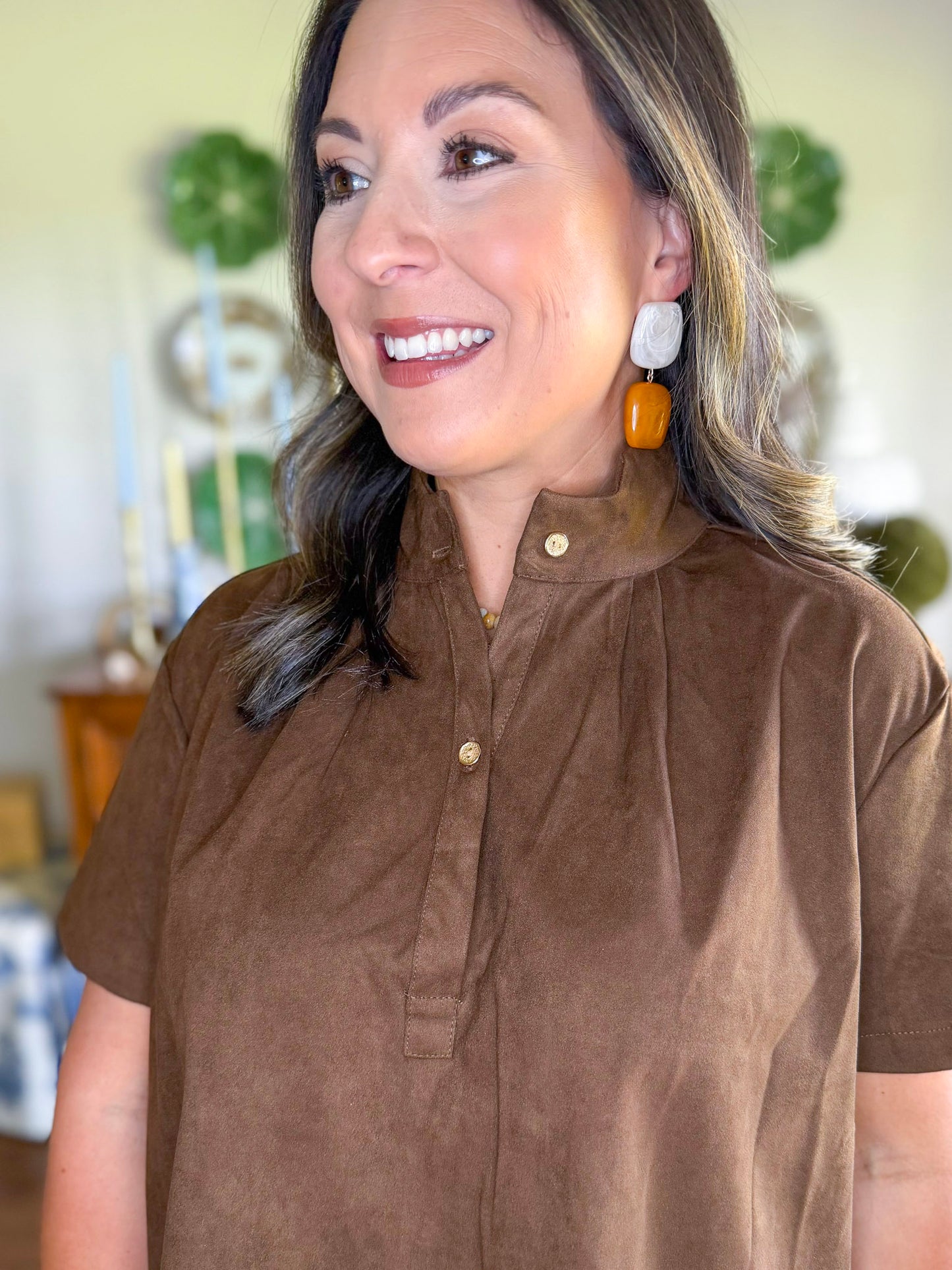 The Elise Blouse in Brown