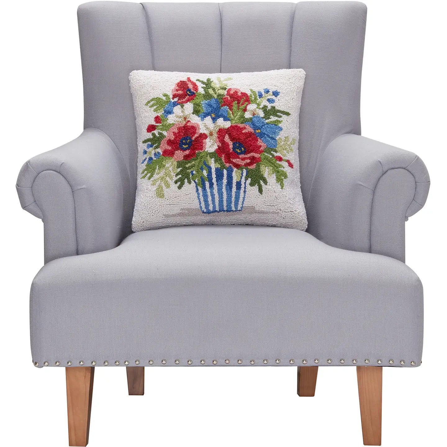 Patriotic Poppies Hook Pillow