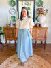 Karlie | Floral Stripe Tie Smock Waist Maxi Skirt