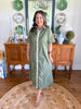 Olive Dot Shirt Dress