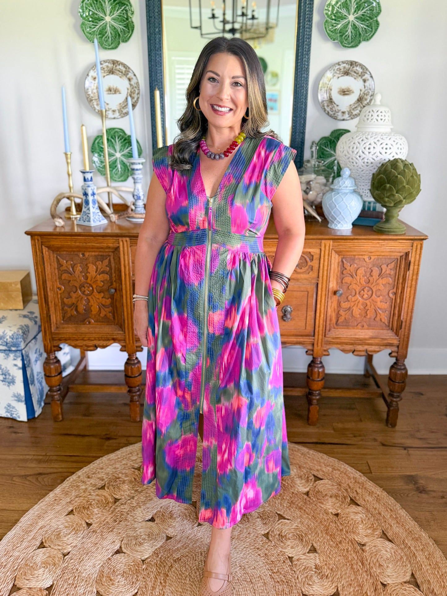 Painted Garden Midi Dress