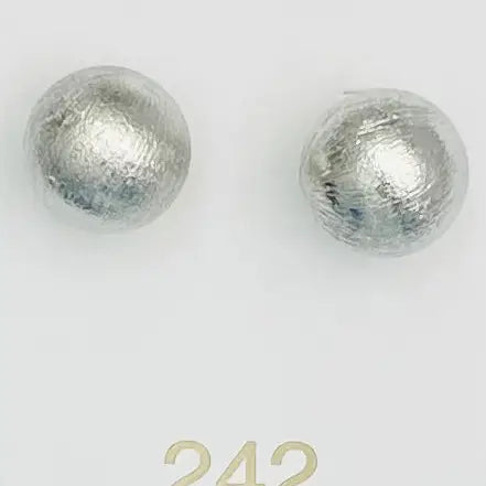 Brushed Silver Stud Earrings