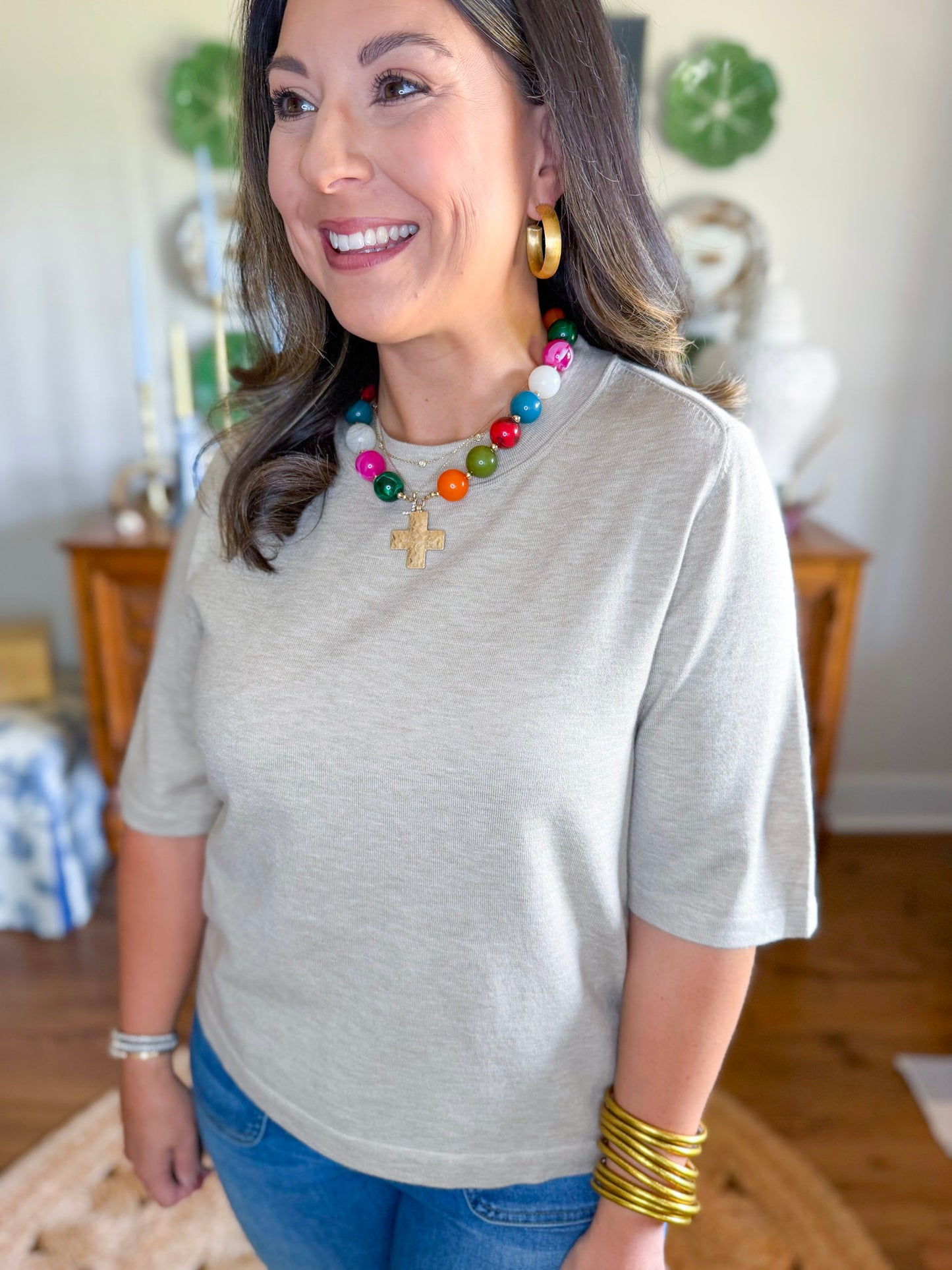 Signature Knit Top in Oatmeal