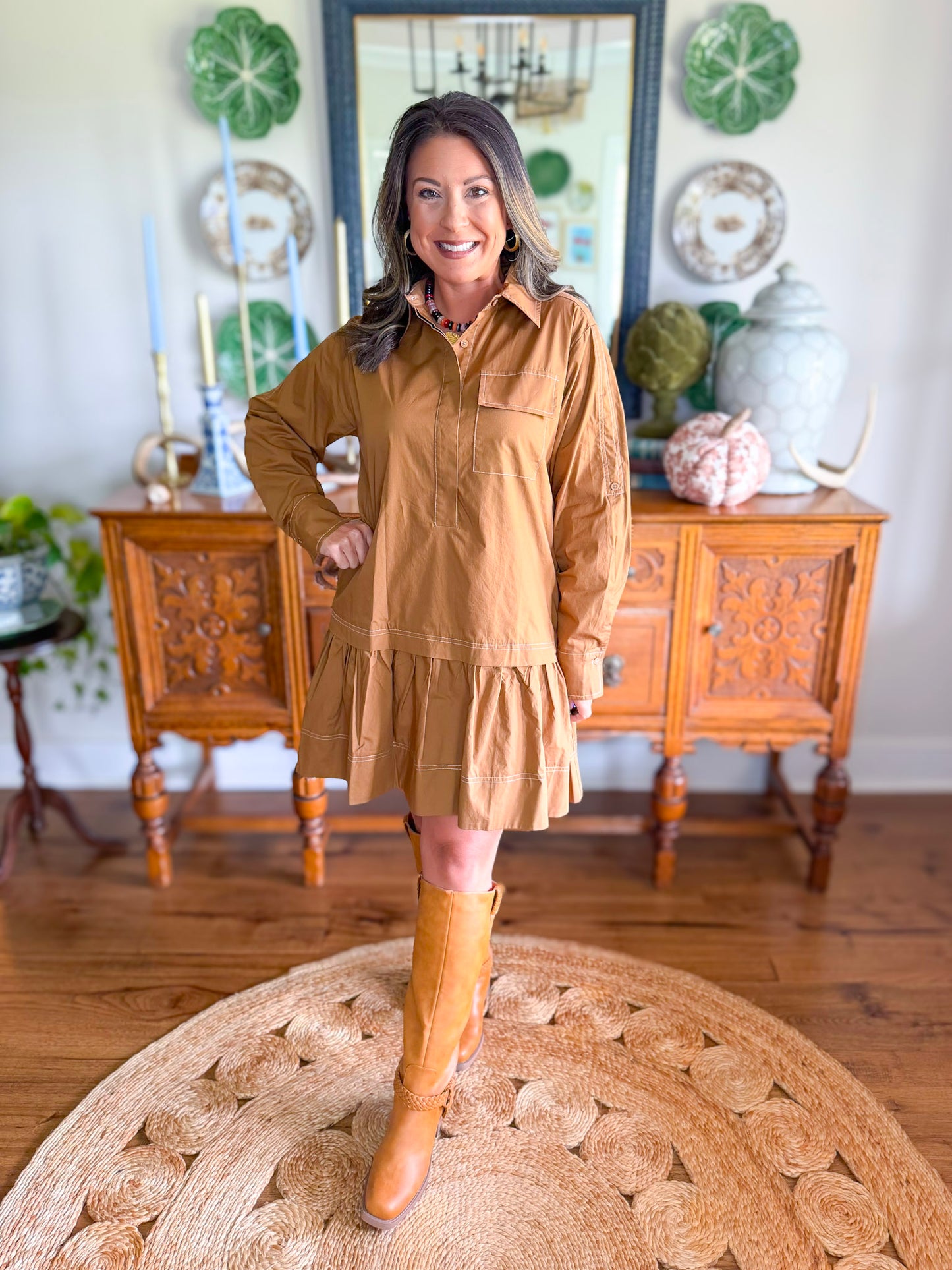 Oakley Ruffle Shift Dress