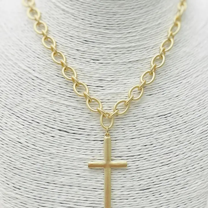 Gold Cross Chain Necklace