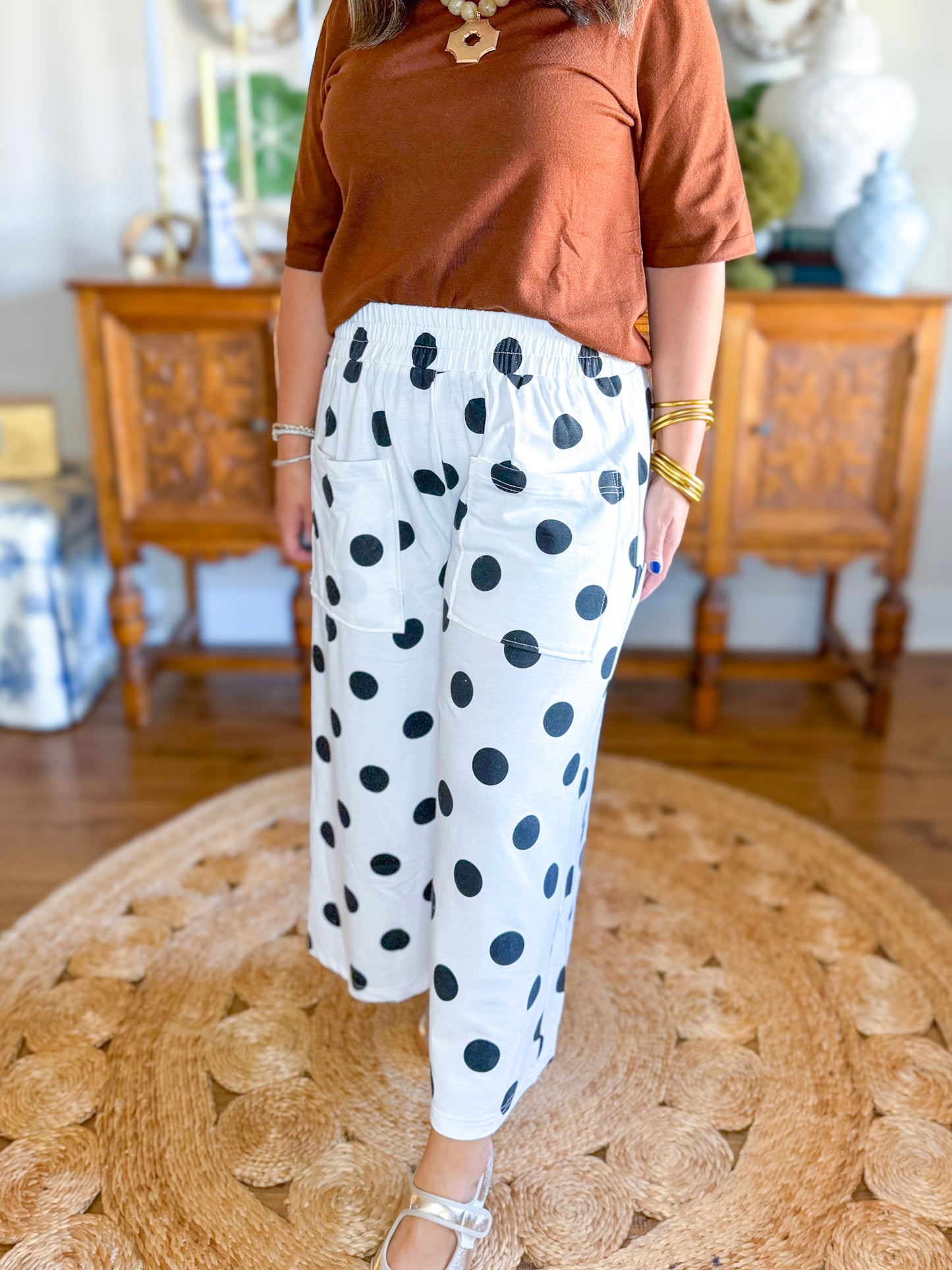 The Timeless Dot Pants in White