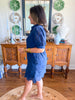 Langley Eyelet Mini Dress in Navy