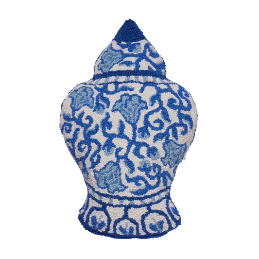 Shaped Chinoiserie Vase Hook Pillow