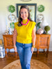 The Rosalie Knit Top in Chartreuse