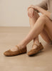 Susan Woven Mary Jane Flat in Camel
