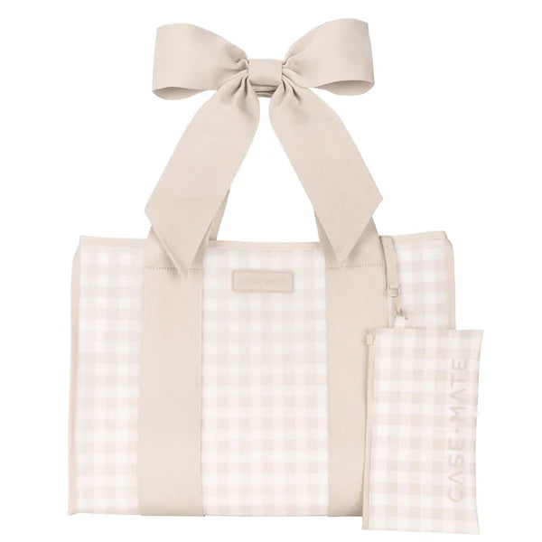 Casemate | Jelly Bow Tote in Latte Gingham
