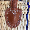 Blue Stripe Straw Tote- Medium