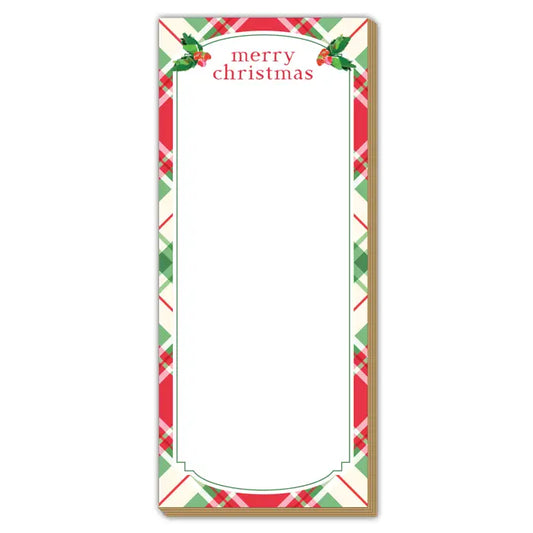 Merry Christmas Bright Christmas Plaid Holly Luxe Skinny Pad