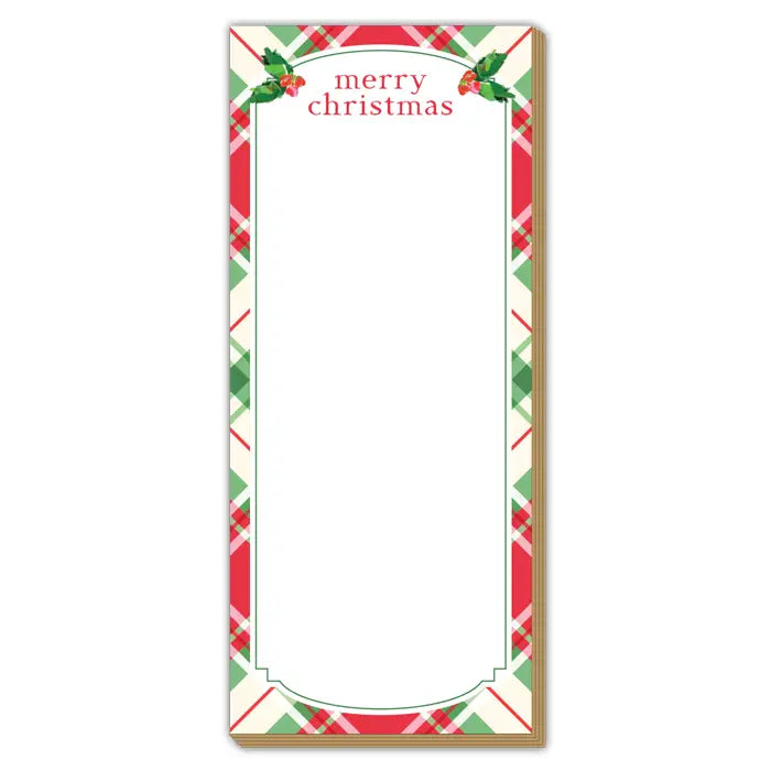 Merry Christmas Bright Christmas Plaid Holly Luxe Skinny Pad