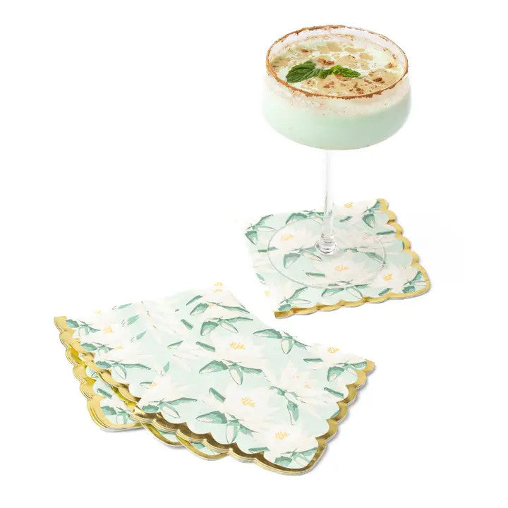 Magnolia Mint Paper Beverage Napkin Pack