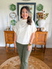 Arden Mock Neck Top in Ivory